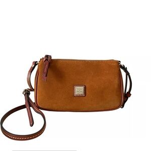 Dooney & Bourke Lexi Crossbody Suede Cognac Shoulder Crossbody Bag Convertible